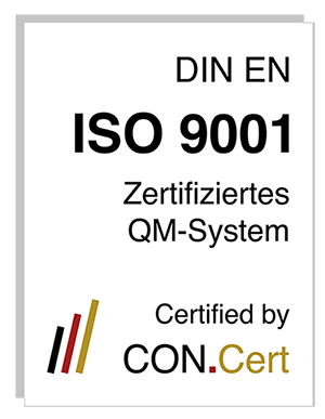 Zertifikat QM-System nach DIN ISO 9001